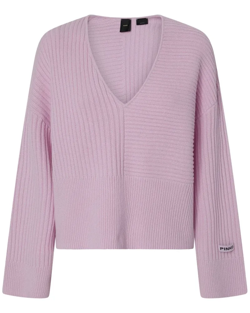 Pinko Gerippter Pullover - Rosa Rosa