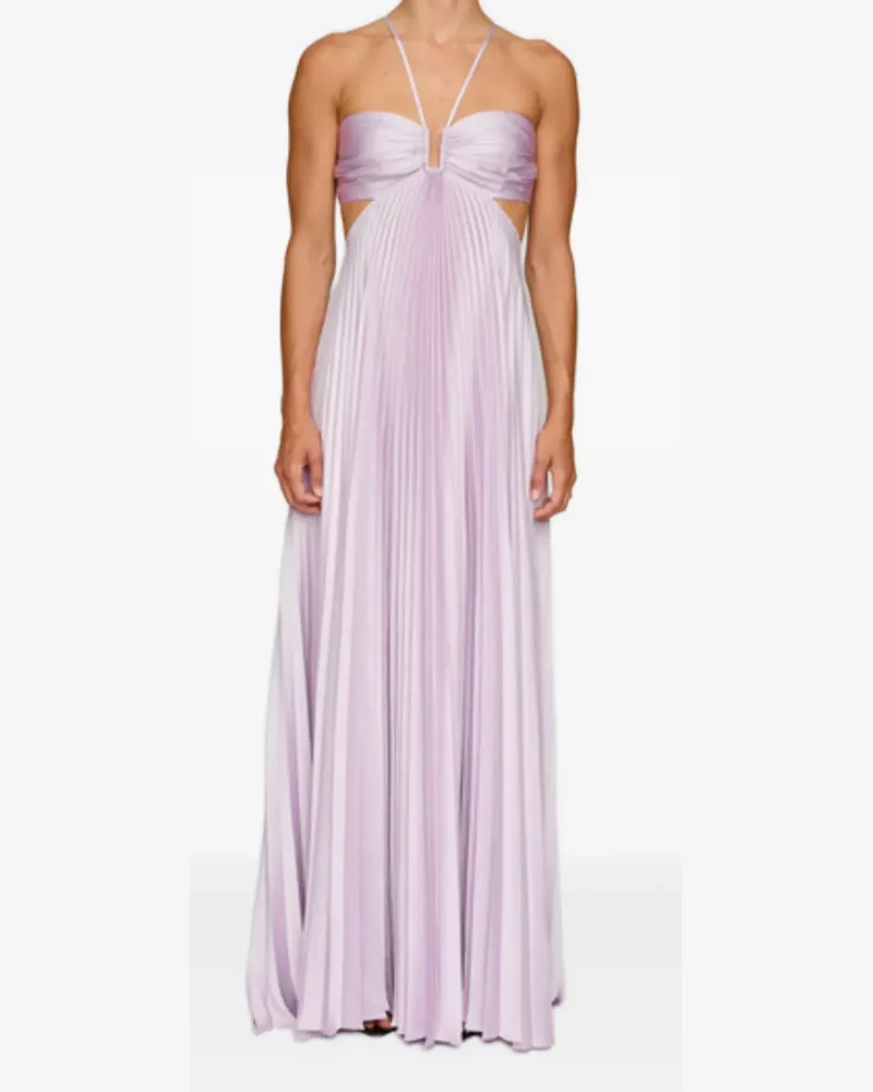 A.L.C. Plissiertes Kleid mit Cut-Out - Violett Violett