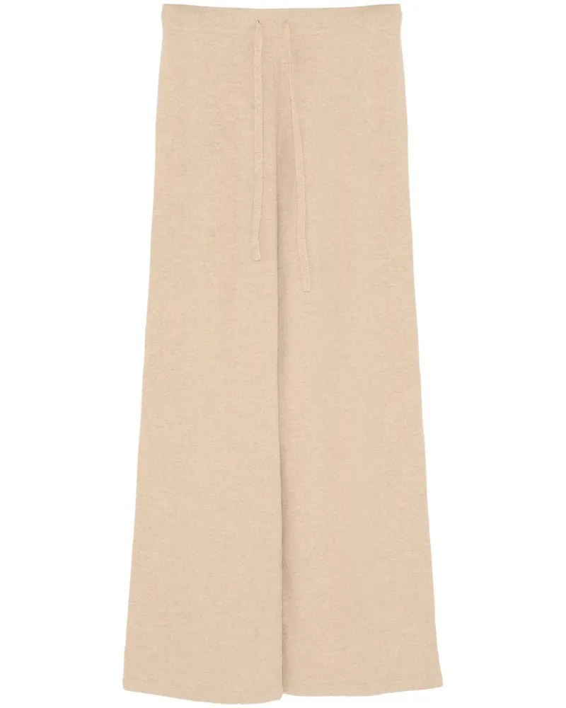 Yves Salomon Gestrickte Hose mit weitem Bein - Nude Nude