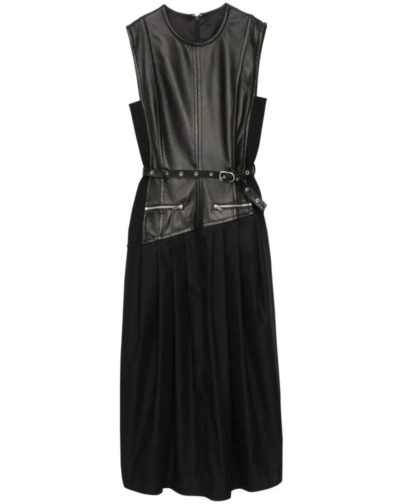 3.1 phillip lim Midikleid mit Print Schwarz