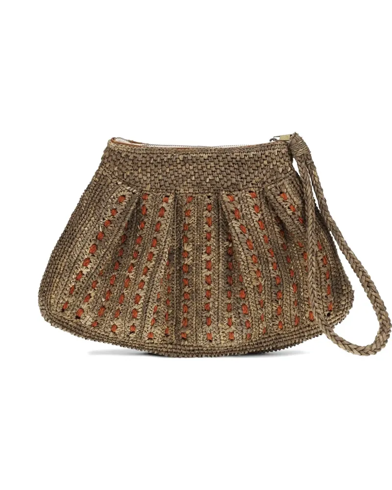 IBELIV raffia Mezzo clutch bag - Nude Nude