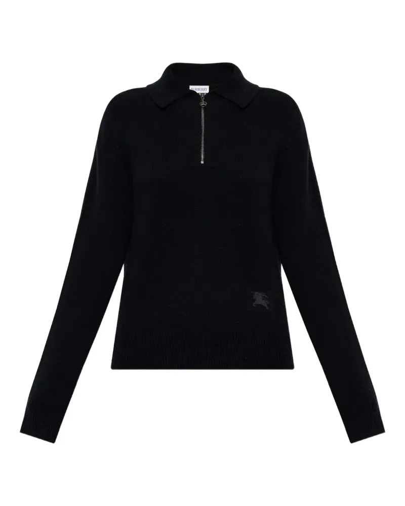 Burberry long-sleeve cashmere polo shirt - Schwarz Schwarz