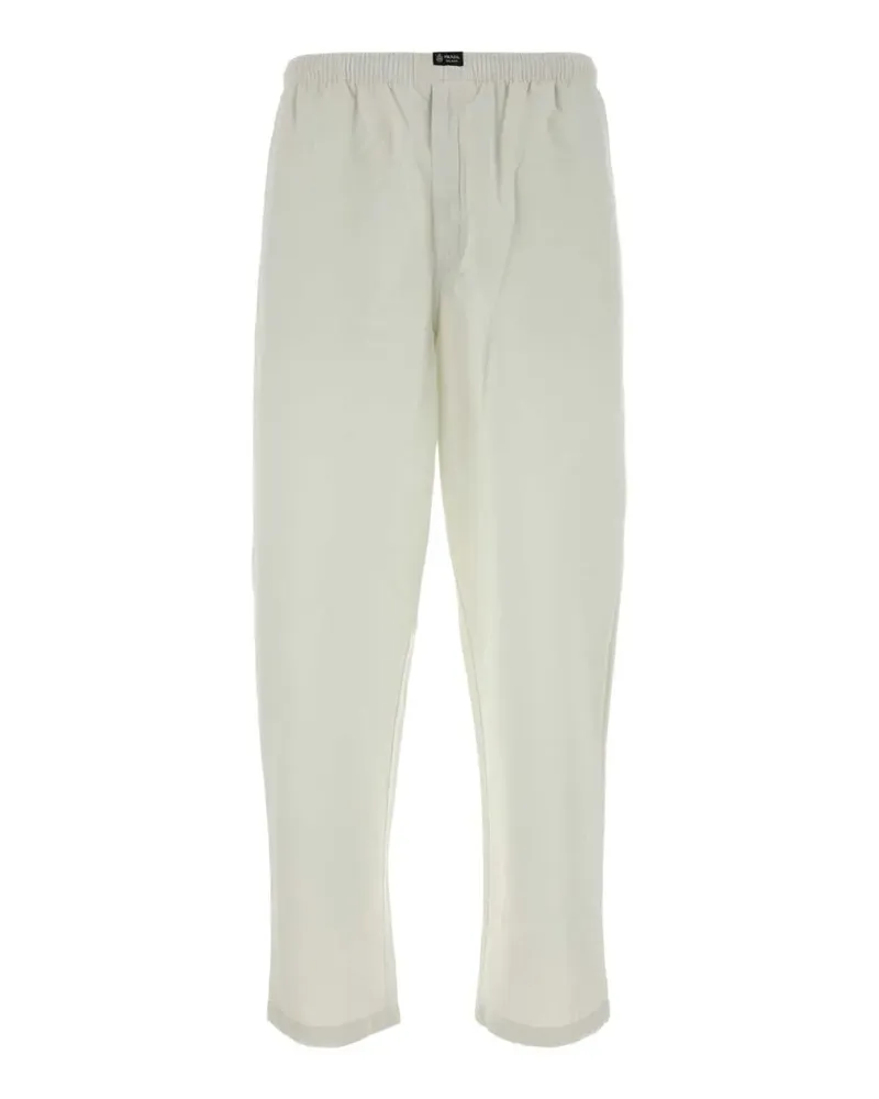Prada Hose mit elastischem Bund und Logo-Patch - Weiß Weiß