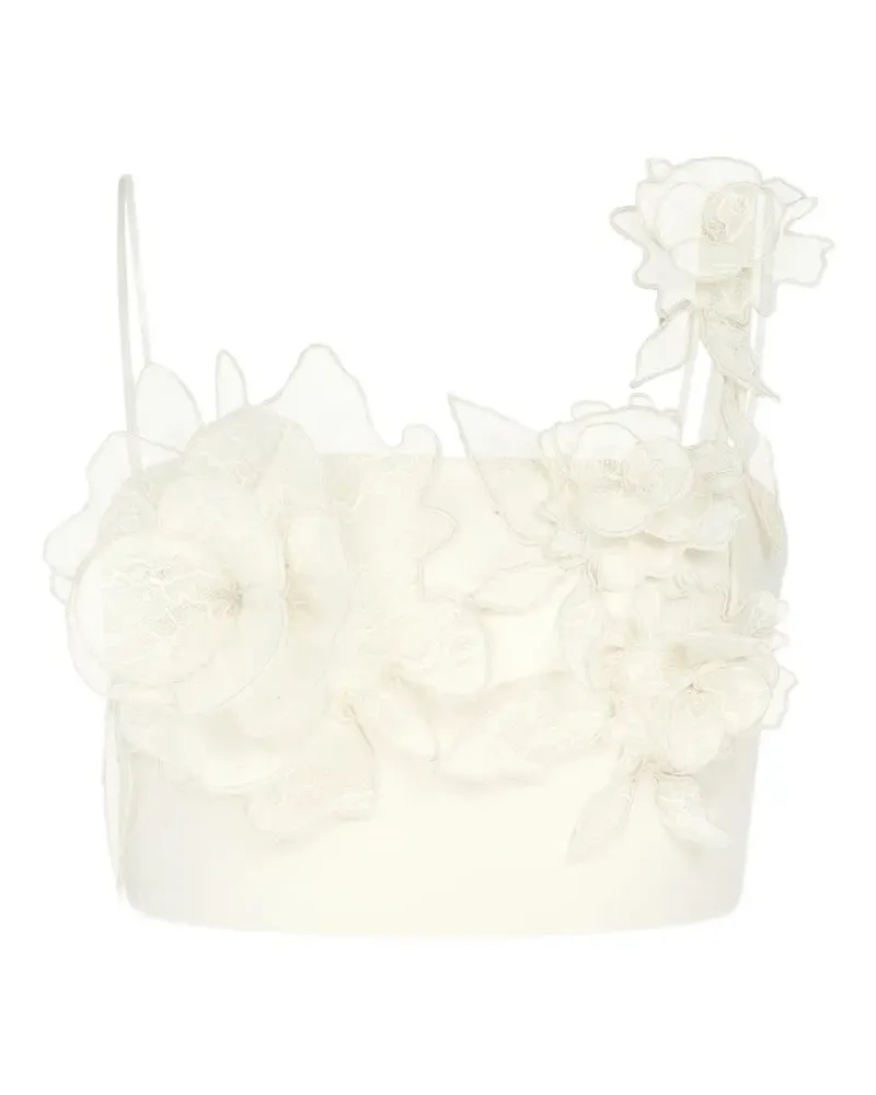 David Koma floral appliqué top - Nude Nude