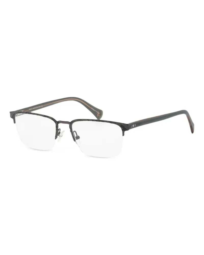 John Varvatos Halbrandbrille mit eckigem Gestell - Schwarz Schwarz