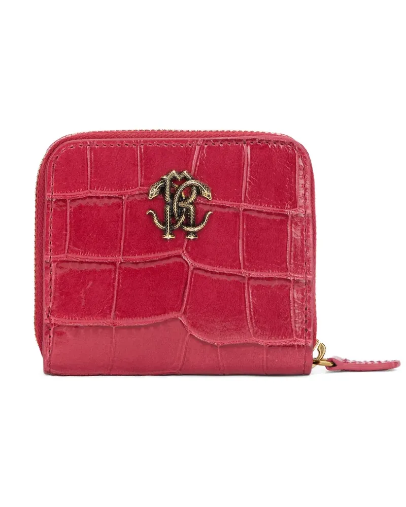 Roberto Cavalli Portemonnaie mit Kroko-Optik - Rosa Rosa