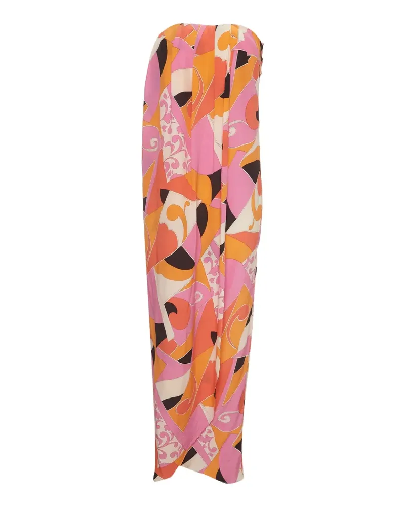 Ella Luna Maxikleid mit abstraktem Print - Rosa Rosa