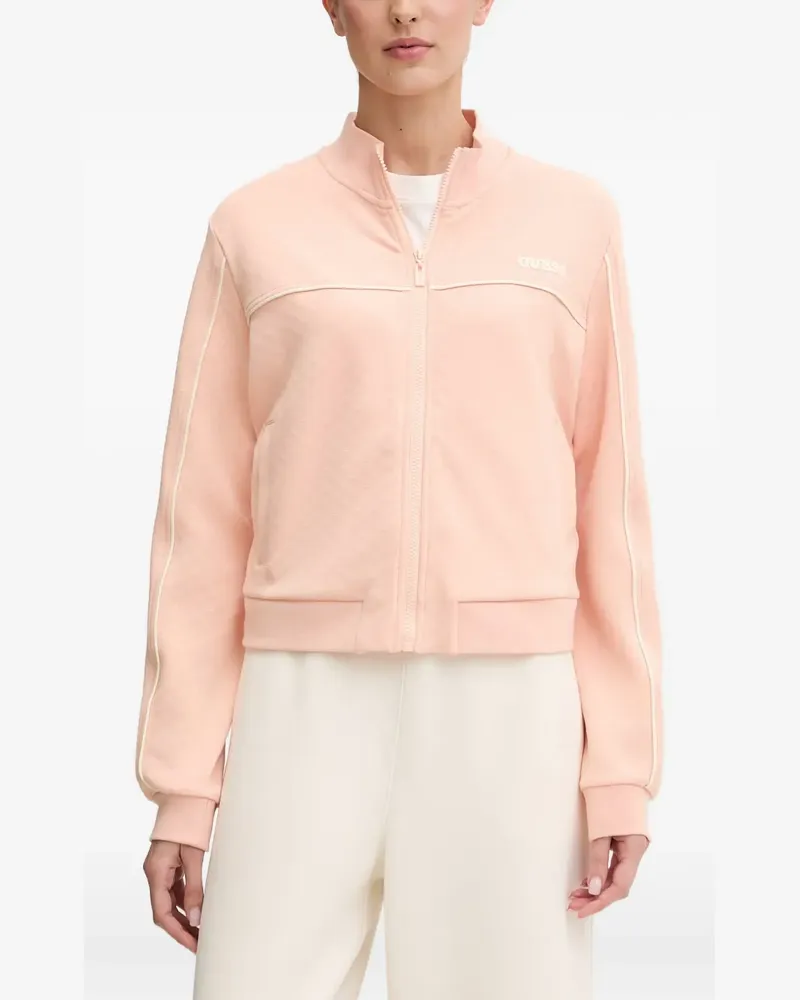 Guess Clara logo-patch zip-up sweatshirt - Rosa Rosa
