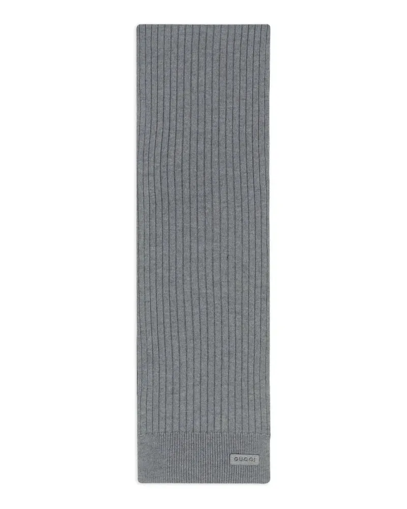 Gucci ribbed logo-detail scarf - Grau Grau