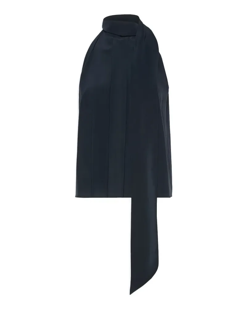 Max Mara Seidenoberteil mit Faltendetails - Blau Blau