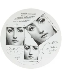 Fornasetti Teller mit Print aus Porzellan Weiß