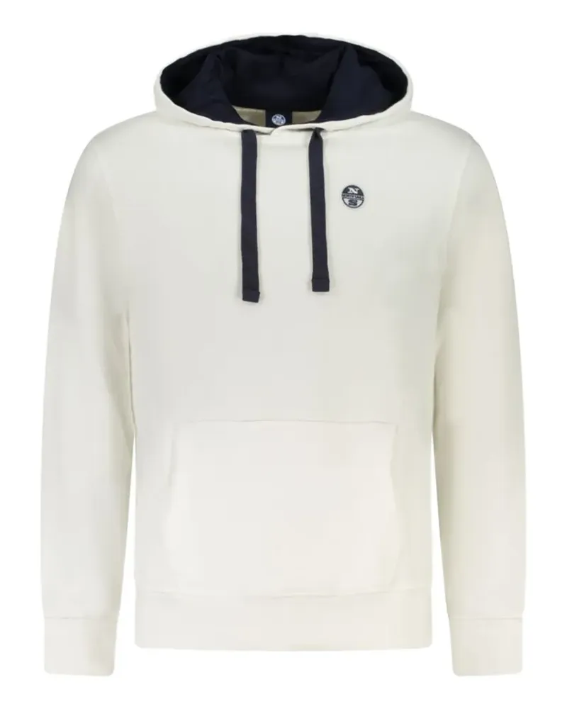 North Sails logo-patch drawstring hoodie - Nude Nude