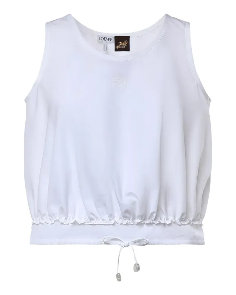 Loewe Kordelzug-Tanktop mit Anagram-Stickerei - Weiß Weiß