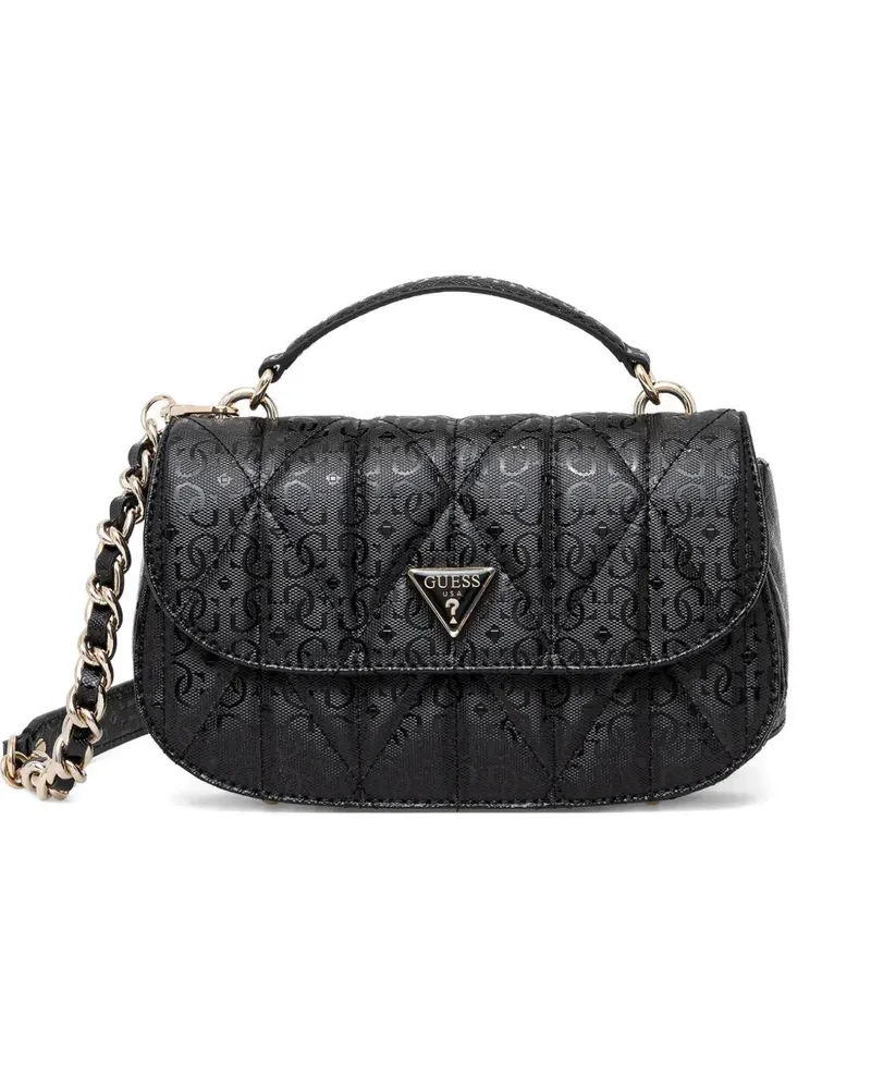 Guess Gesteppte Aldina 4G Umhängetasche mit Logo - Schwarz Schwarz