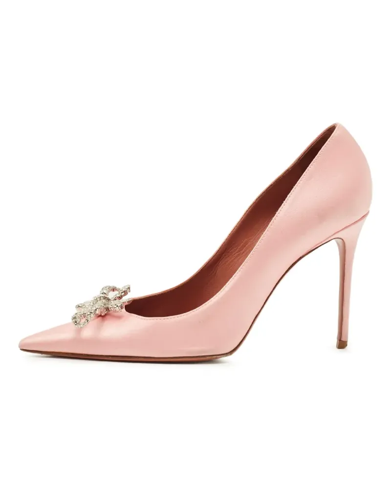 Amina Muaddi Rosie Pumps mit Kristallen 95mm - Rosa Rosa