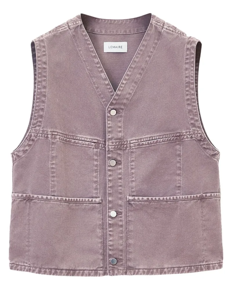 Christophe Lemaire Kragenlose Jeansweste - Violett Violett