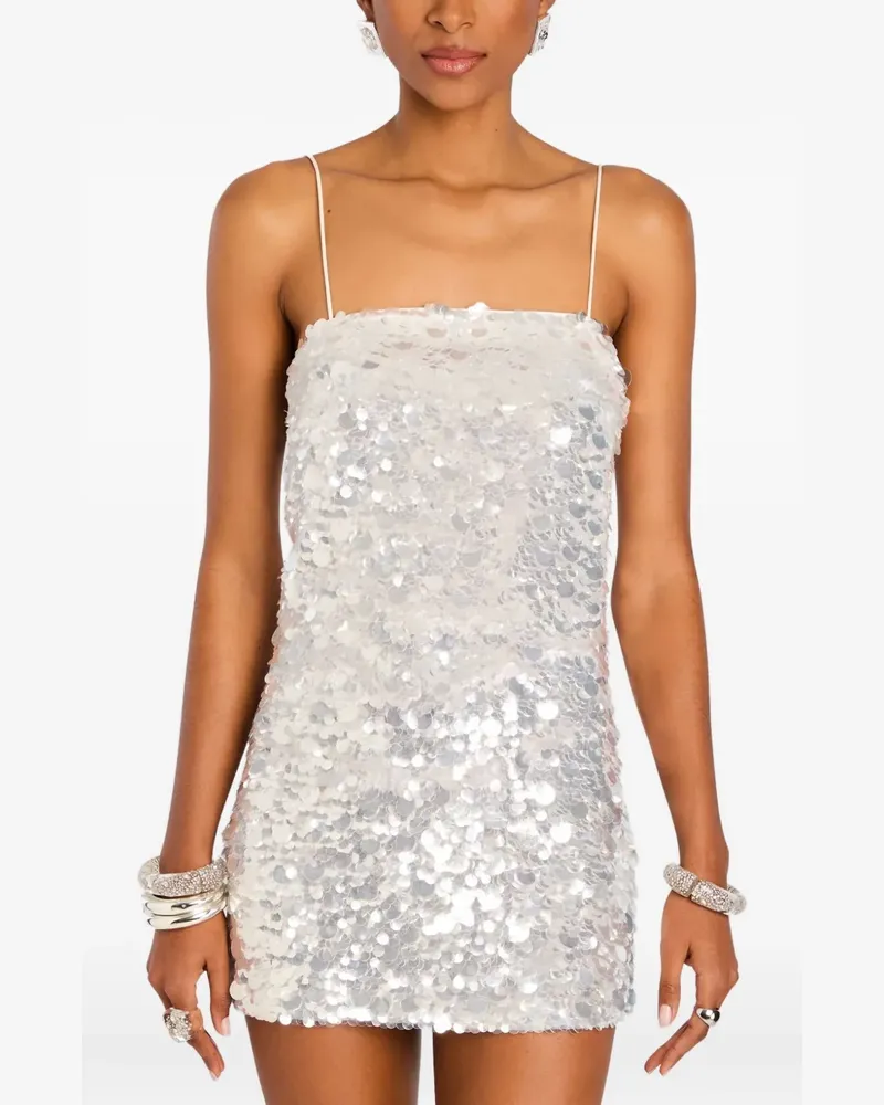 Retrofête Eleanora sequin square-neck mini dress - Silber Silber