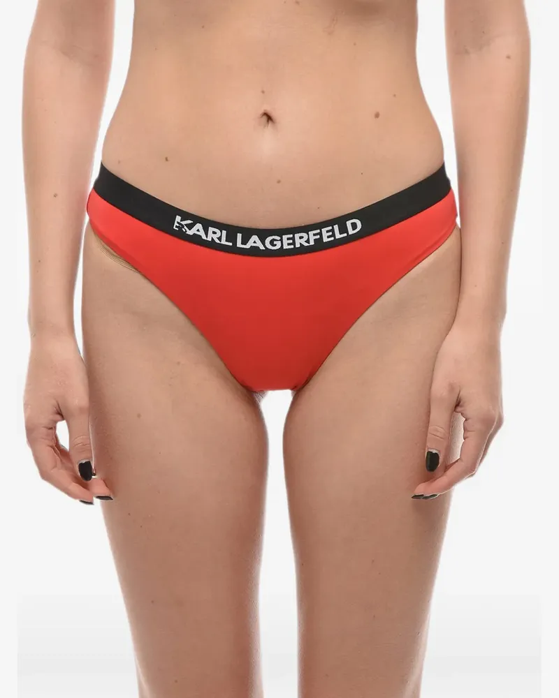 Karl Lagerfeld Bikinihöschen mit Logo-Bund - Rot Rot