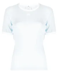 Courrèges T-Shirt mit Logo-Stickerei Blau