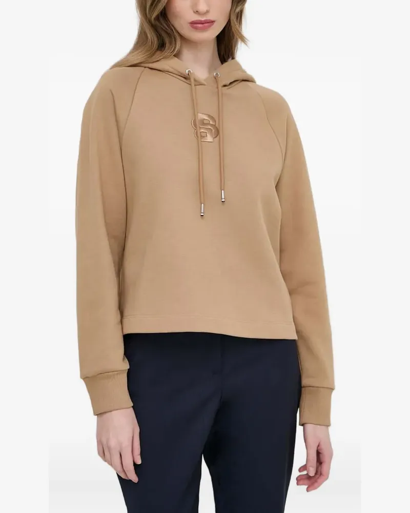 HUGO BOSS Hoodie mit Logo-Stickerei - Braun Braun