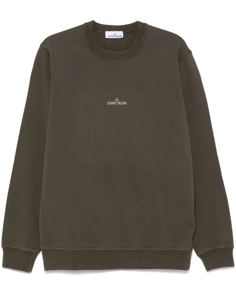 Stone Island Sweatshirt mit Logo-Print - Grün Grün