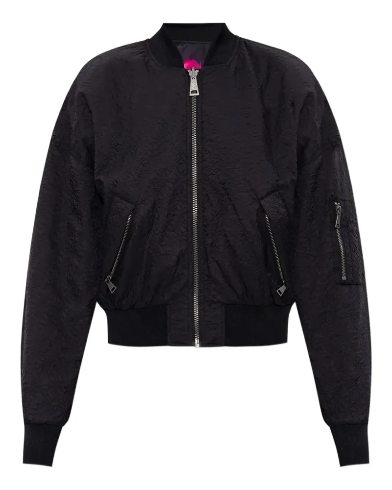 Versace Jeans Bomberjacke mit Reißverschluss - Schwarz Schwarz
