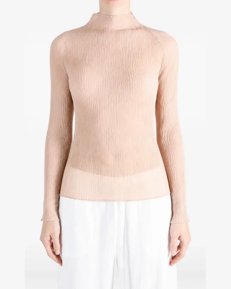 Issey Miyake Oberteil mit Stehkragen - Rosa Rosa