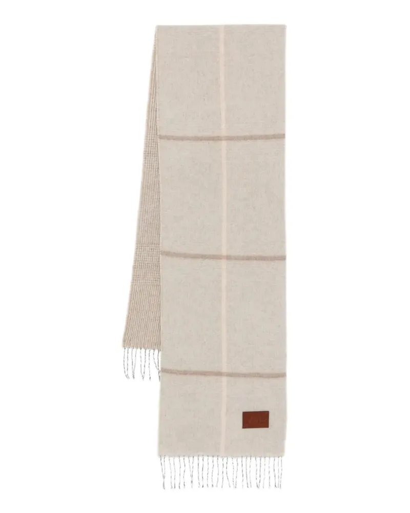 The Bridge Karierter Schal mit Fransen - Nude Nude