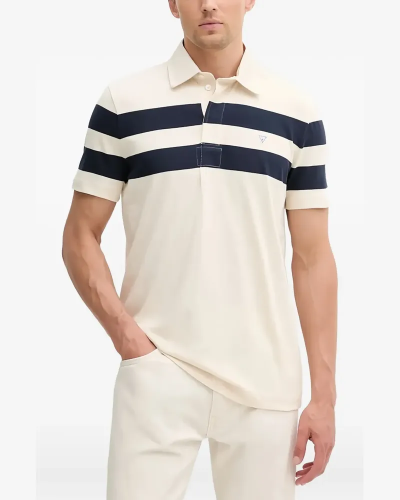Guess Gestreiftes Poloshirt - Nude Nude
