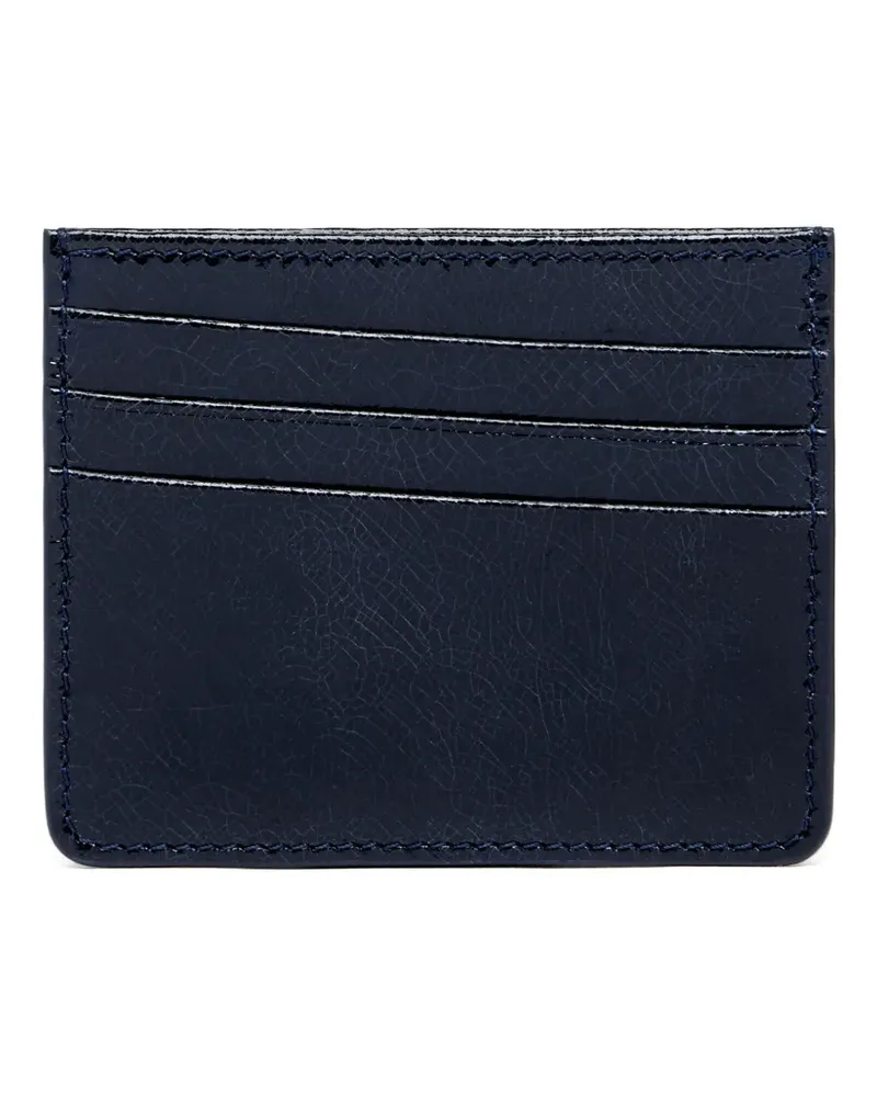 Maison Margiela crackled-leather Four Stitches card holder - Blau Blau