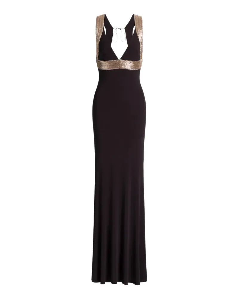 Alberta Ferretti embroidered gown dress - Schwarz Schwarz