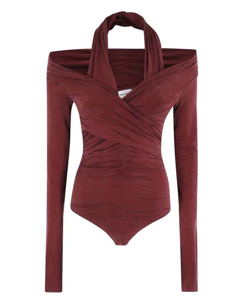 ANDAMANE Yvonne draped long-sleeve bodysuit - Rot Rot