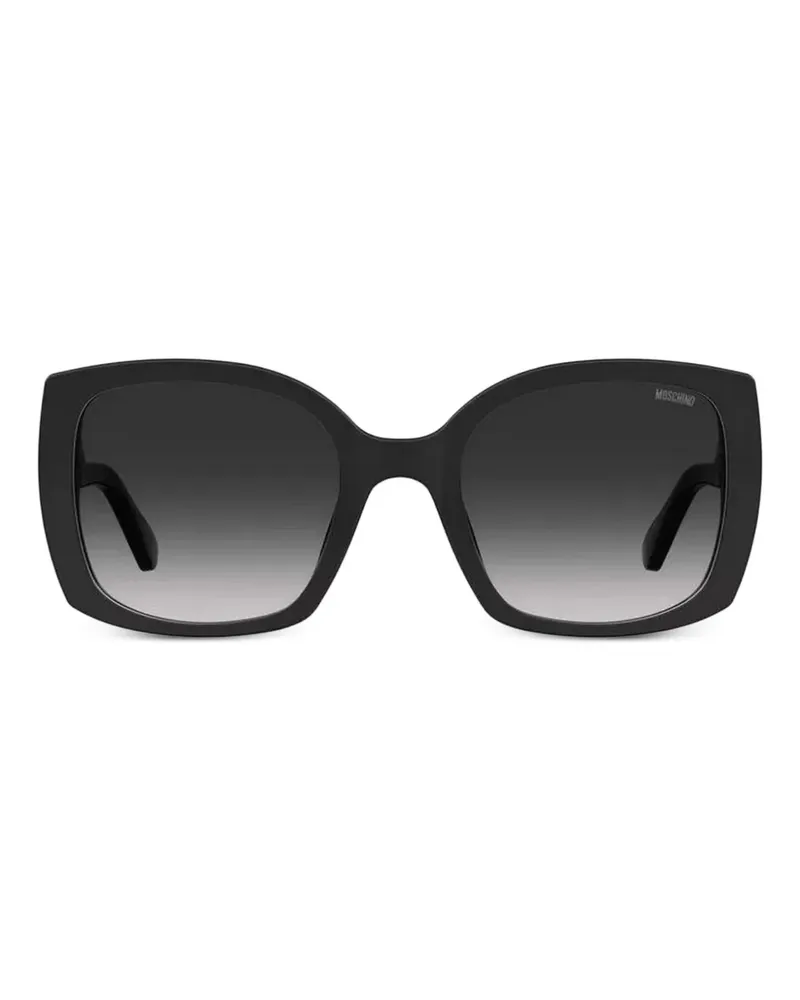 Moschino Sonnenbrille mit eckigem Gestell - Schwarz Schwarz