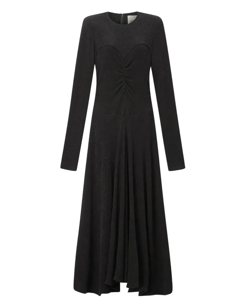 Isabel Marant Gerafftes Maxikleid mit Blumen - Schwarz Schwarz