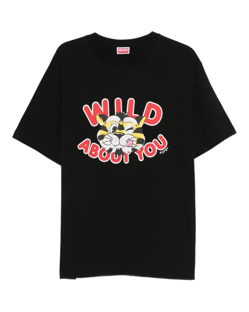 Kenzo T-Shirt mit Cartoon-Print - Schwarz Schwarz