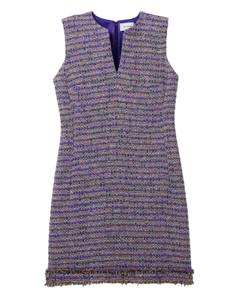 ST. JOHN Tweed-Kleid aus Lurex - Violett Violett