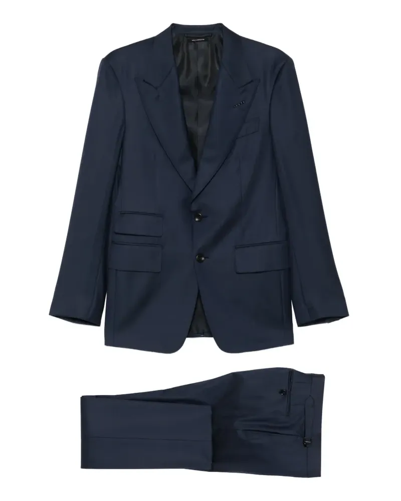 Tom Ford peak-lapel single-breasted suit - Blau Blau