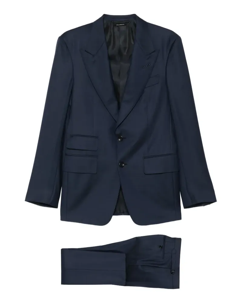 Tom Ford peak-lapel single-breasted suit - Blau Blau