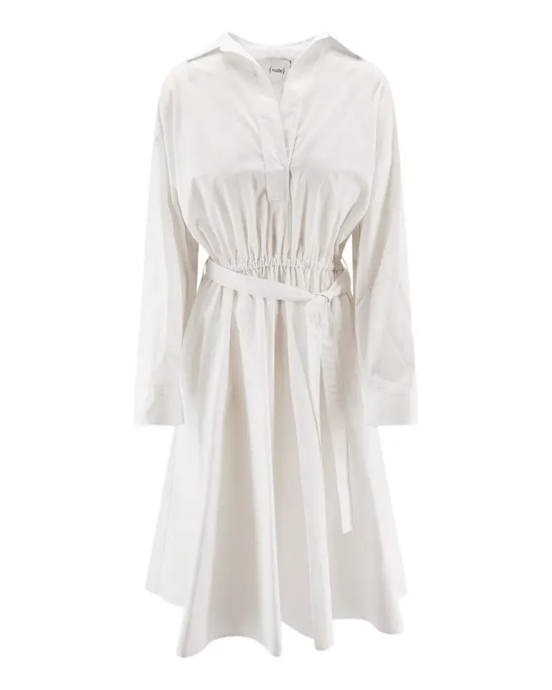 NUDE elasticated-waist midi shirt dress Nude
