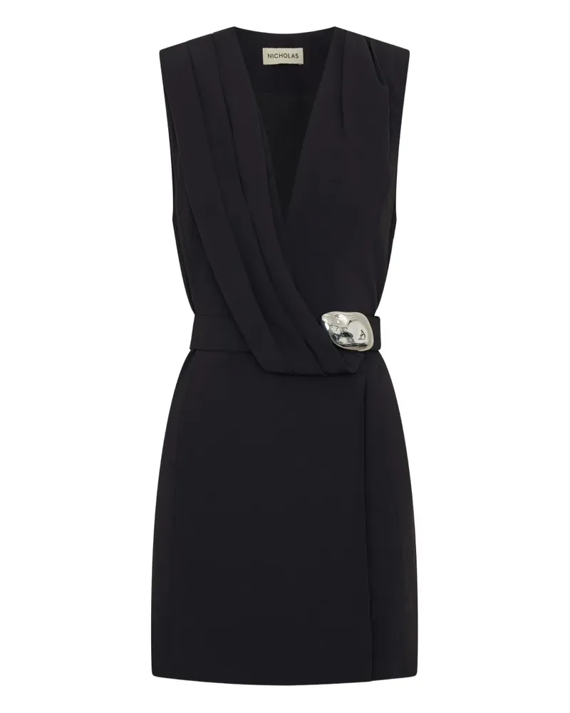 NICHOLAS Drapiertes Dorsie Minikleid mit Schnalle - Schwarz Schwarz