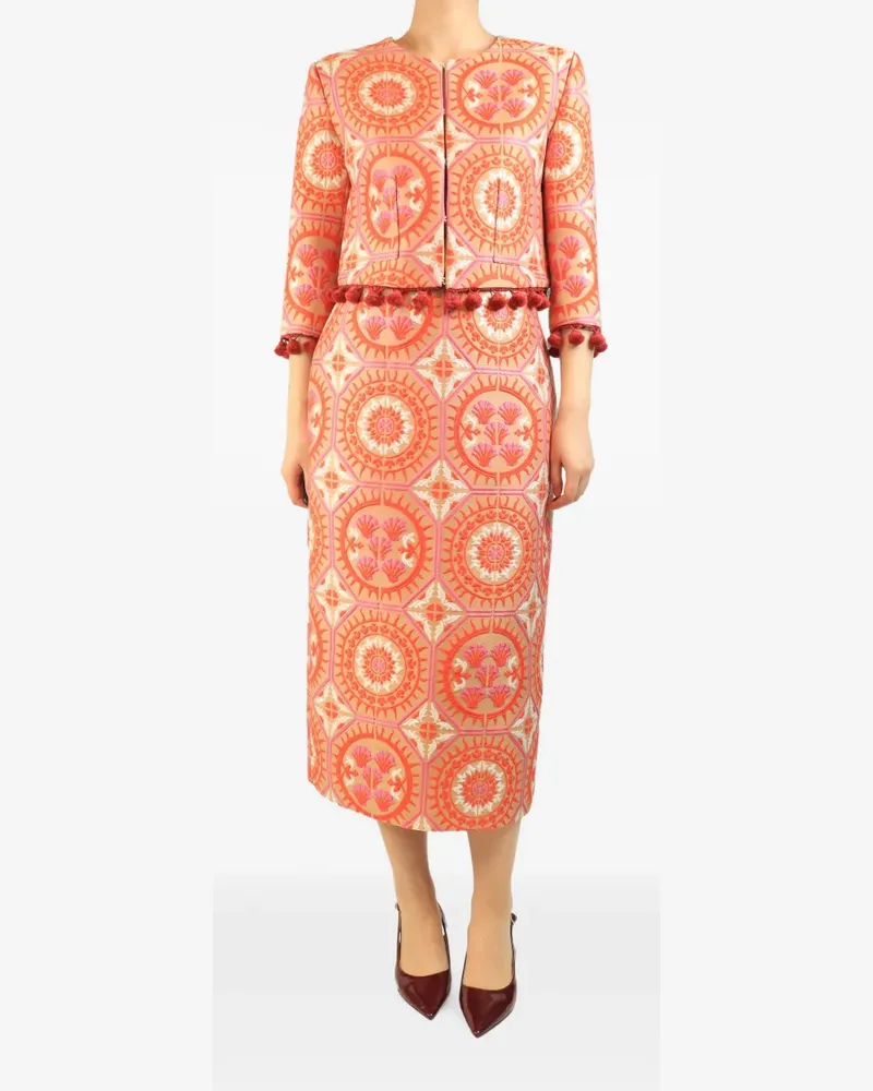 La DoubleJ Bijoux jacquard tassel skirt set - Rosa Rosa