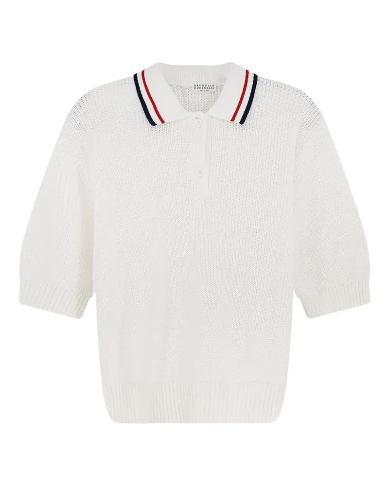 Brunello Cucinelli collared ribbed knitwear - Weiß Weiß