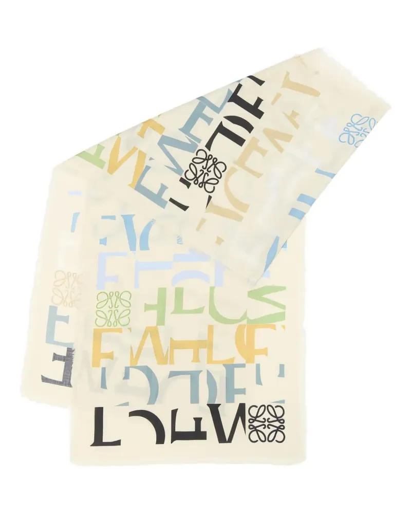 Loewe Schal mit Logo-Muster - Nude Nude