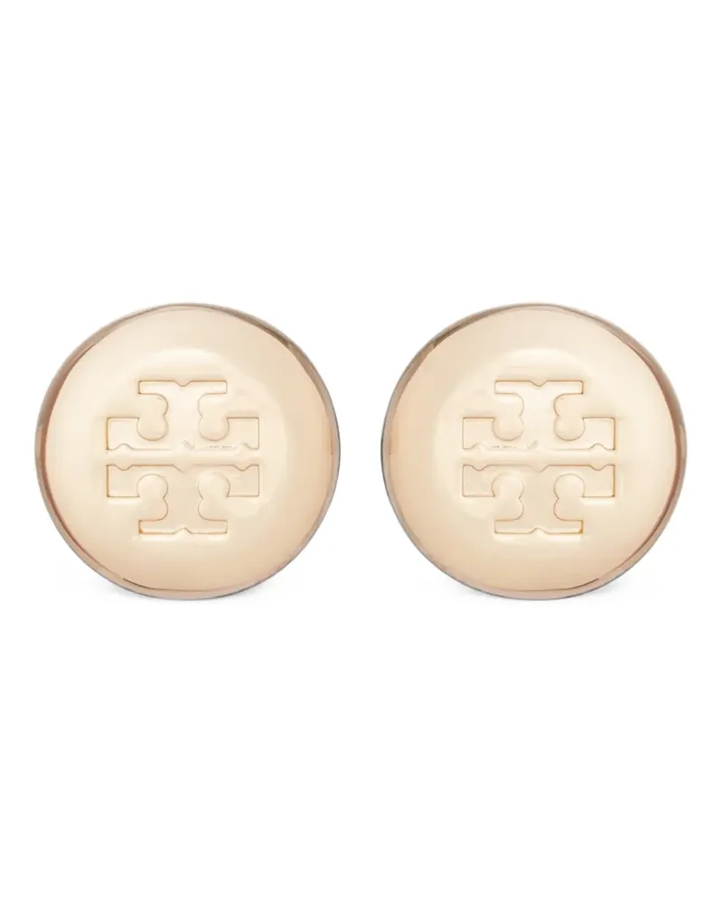 Tory Burch logo-engraved stud earrings - Gold Gold