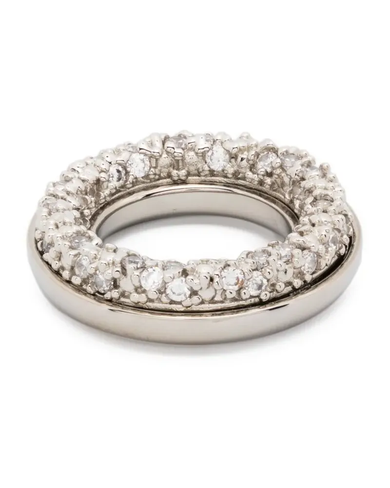 Jil Sander Ring mit Kristallen - Grau Grau