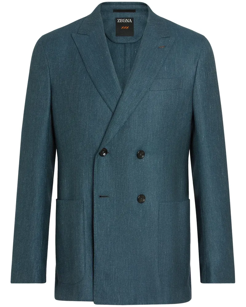 Ermenegildo Zegna Doppelreihiges Sakko - Blau Blau