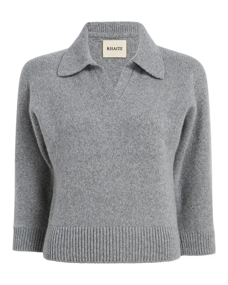 KHAITE Kaschmirpullover mit Poloshirtkragen - Grau Grau