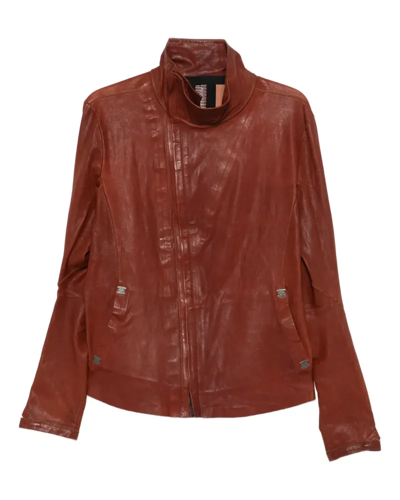 Isaac Sellam zip-fastening leather jacket - Braun Braun