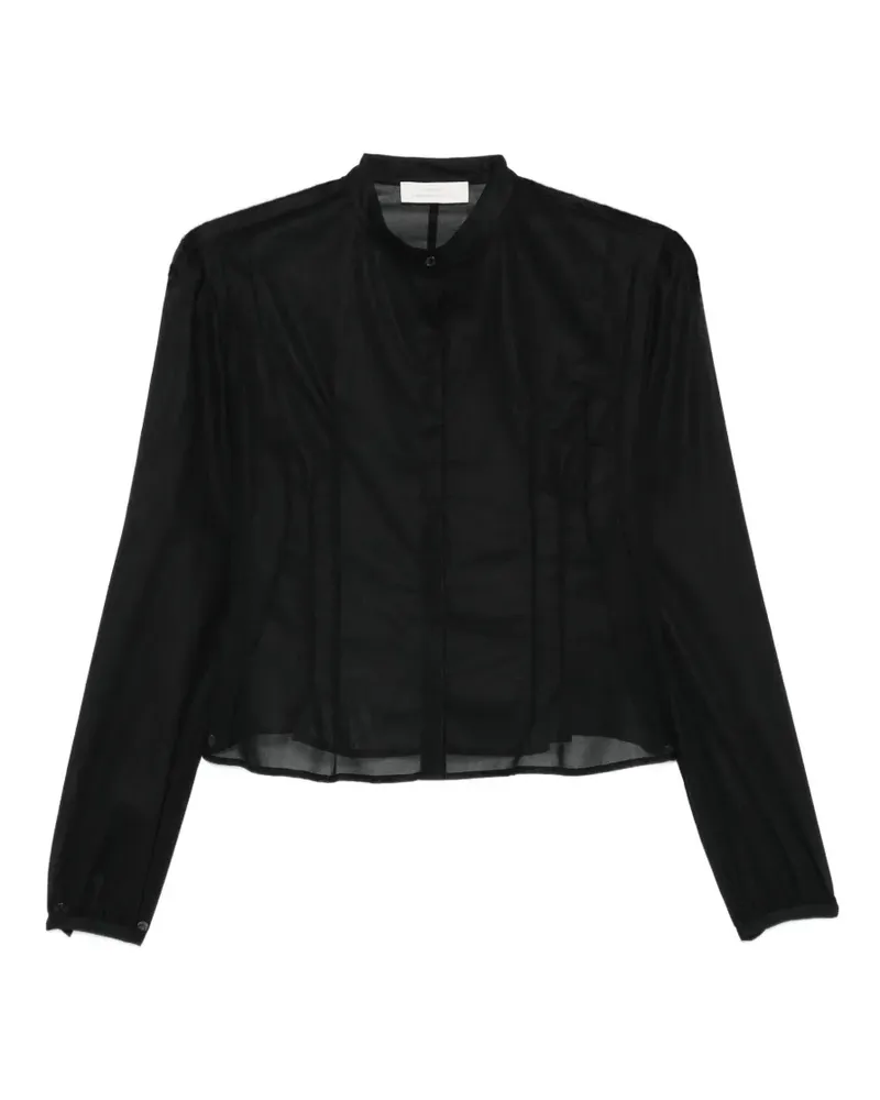 AMOMENTO Langärmelige Bluse - Schwarz Schwarz