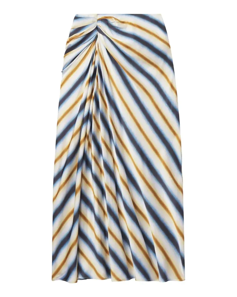 A.L.C. Jean ruched striped maxi skirt - Nude Nude